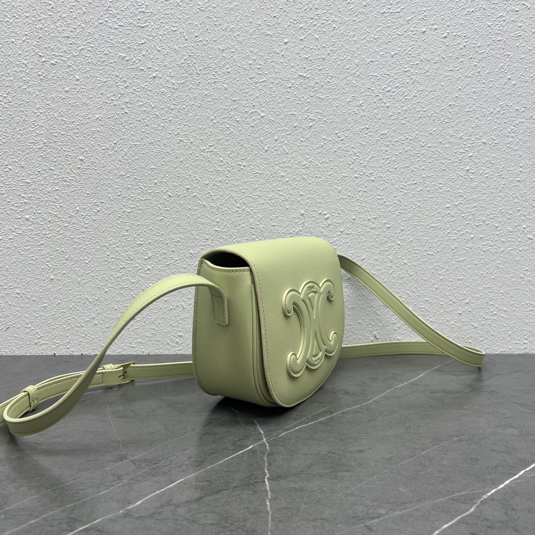 Celine Folco Cuir Bag Triomphe In Smooth Calfskin Light Green 198263